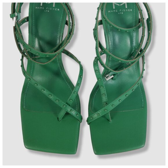 NWB Marc Fisher Dallin Green Strappy Leather Sandals, size 11M - Picture 5 of 12